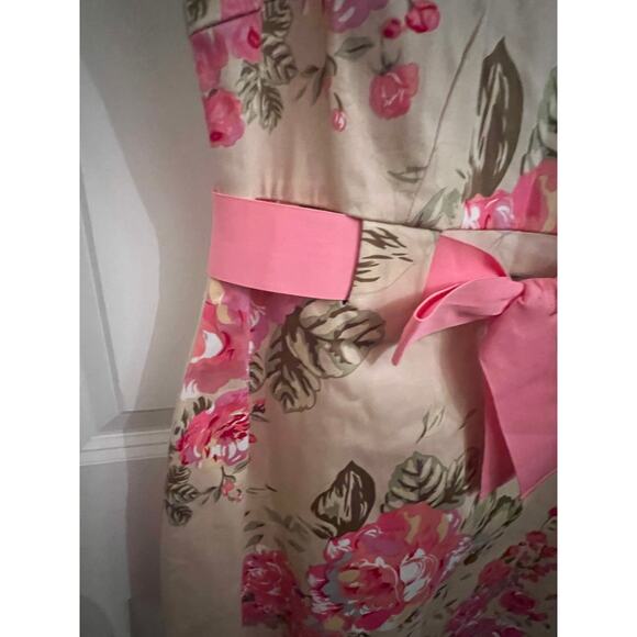 Yuke Floral Fairy Sleeveless Pink & Beige sheath dress Sz 10 barbiecore wedding - Picture 5 of 9